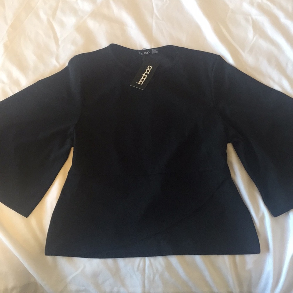 Kimono sleeve tie waist top